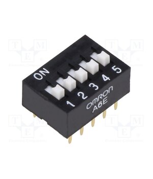 A6E-5104-N Switch: DIP-SWITCH; Poles number: 5; ON-OFF; 0.025A/24VDC; Pos: 2 5fBI7TVwCoRRAJWJcYs401kMqn6wS8-88tCgY3YpH-o