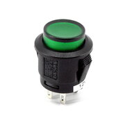 PUSH BUTTON SWITCH OFF-(ON) 1,5 A / 250 VAC, ar LED, zaļš, apaļš

 CPR158Z.jpg