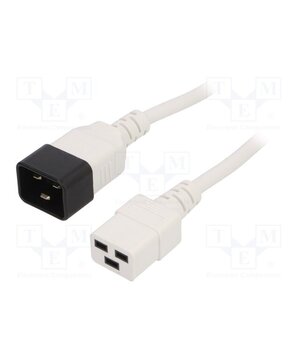 LT-550+549 H05VV-F 1.5/3C WHT 5M Cable; 3x1.5mm2; IEC C19 female,IEC C20 male; PVC; 5m; white; 16A 6d24a_kUZj3v3_ENGjugdahwLm-fP2m6ApIh5X06fE8