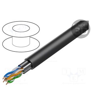 IEA003 0101000 Wire; Data Tuff®,F/UTP; 4x2x23AWG; outdoor; 6a; wire; Cu; FEP; black rcf-1yuV4UO9SN6ToZ3MM3IkkMpgi07erDA5dwbfj1k