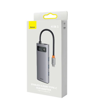 Kompiuterinio tinklo komutatorius - šakotuvas USB-C -> 3xUSB A 4in1 Baseus, Metal Gleam Series, WKWG070013 AKOM201+4.jpg