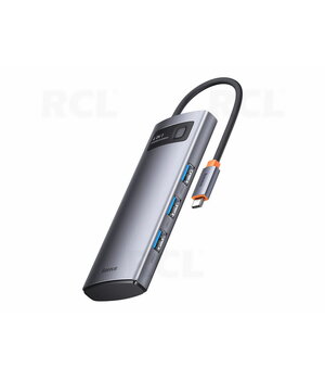 Kompiuterinio tinklo komutatorius - šakotuvas USB-C -> 3xUSB A 4in1 Baseus, Metal Gleam Series, WKWG070013 AKOM201.jpg