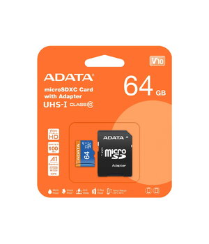 Memory Card A-DATA 64GB microSD with SD Adapter AKRUS64A2.jpg