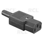 SOCKET AC 10A 250V 3pin, for Cable, IEC 60320, C13 (F) black