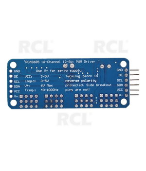 16 kanālu 12 bitu PWM/servo draiveris-I2C interfeiss PCA9685 modulis

 ABRDV04+2.jpg