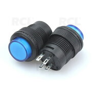 Push-button switch, ON-OFF, 3A 250VAC, M16,  with 12V blue LED indication