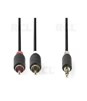 Stereo audio kabelis 3,5 mm vīriešu <-> 2x RCA vīriešu, 10 m

 CKA011K10+1.jpg