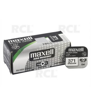 BATTER AG6, SR920SW (371), SR920, ø9,5x2,1 mm 1,55 V 45 mAh, sudraba oksīds

 BGD371.jpg