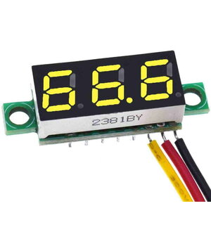 VOLTMETRS - MODUĻIS 0,28" DC 0-100V, dzeltens, 3 vadi

 ATMV22G+0.jpg