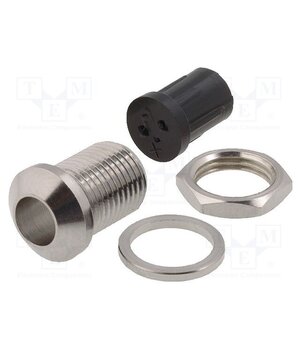 PLED-50 NICKEL PLATE LED holder; 5mm; nickel; convex; with plastic plug NMi2UYjh67GXR2NzsEH0YicaqQwVd86AasZpQ3PWQ4w