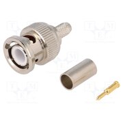 H3101A COPPER TEFLON 1,1MM PIN Connector: BNC; plug; male; straight; 50Ω; crimped; for cable; PTFE CcWb3dmhjOSLmCewQW9Zi4t2uaXFgfS469lMKFNqFfw