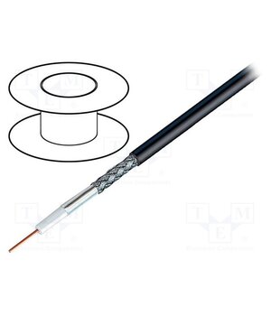 9275 101000 Wire: coaxial; RG59; 1x20AWG; wire; CCS; PVC; black; 305m; CPR: Eca lI9AQcpbQoq-2k1cv-NrZmEqRoEjNcSpuCPpUwPczAM