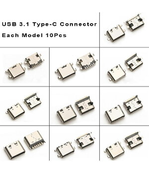 USB 3.1 Type-C ligzdas komplekts, 10 veidi × 10 gab. (100 gab.)

 CLI84X+00.jpg