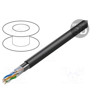 TI0013 Wire; BiTLAN; F/UTP; Cat 5e; 4x2x24AWG; Cu; wire; PE; black; 7mm Q5qYujJlE7zO5C2ypOG1laBpNrOe98wAuc88Y379rN0
