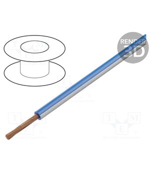 FLRY-A0.35-BL/WH/1 Wire; FLRY-A; 1x0.35mm2; stranded; Cu; PVC; blue-white; 60V; Class: 5 mh1non9ptgbiWynlScyjWvFwGKPOGqSnMJJznl6Ppyw