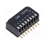 TDP08H0SBD1 Switch: DIP-SWITCH; Poles number: 8; OFF-ON; 0.025A/24VDC; Pos: 2 fdGVMvDQaG9VChSx8ih3viEY8MoyojO8diyvGt37u-8