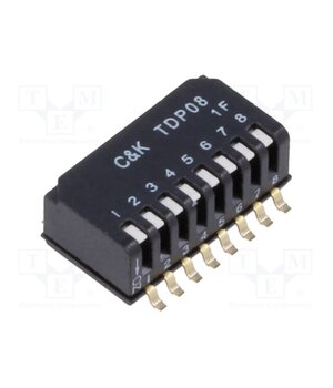 TDP08H0SBD1 Switch: DIP-SWITCH; Poles number: 8; OFF-ON; 0.025A/24VDC; Pos: 2 fdGVMvDQaG9VChSx8ih3viEY8MoyojO8diyvGt37u-8