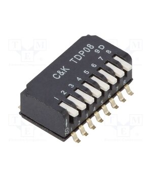 TDP08H1SBD1 Switch: DIP-SWITCH; Poles number: 8; OFF-ON; 0.025A/25VDC; Pos: 2 5EtjmG5BUHiYghJu-CwpAZQnn-IuFdT87-UAN5MqTxg