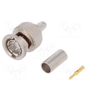 J01002A0030 Connector: BNC; plug; male; straight; 75Ω; crimped; for cable; PTFE fmGUAD8sziiVPgw32EgELAXXxdmahjaR-waqCDF1iaU