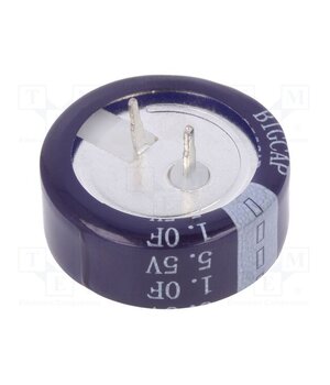 BCE005R5C105FS Supercapacitor; THT; 1F; 5.5VDC; ±20%; Ø20.5x7.6mm; Pitch: 5mm; EDLC r2ufB339Y1gMwNgZUv_qUzcc5sRLsCvk51fbT23g8sM