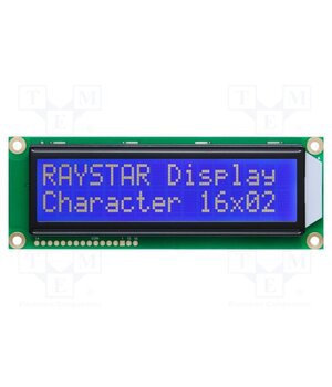 RC1602E-BIW-ESV Display: LCD; alphanumeric; STN Negative; 16x2; blue; LED; PIN: 16 KnHxbJPYtiVxif5NIwEcqrPV37KAfY-glfLJIHI5Ls8