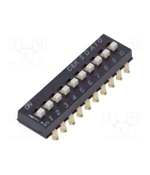 SDA10H1SBD Switch: DIP-SWITCH; Poles number: 10; ON-OFF; 0.025A/24VDC; Pos: 10 L_6yi7fAvKFk2GoUhZ1_TqxrDFJ9PVvTOe-k956Tqgc