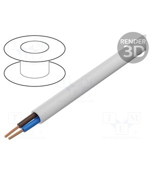 H03VV-F/2X0.75WH Wire; H03VV-F,OMY; 2x0.75mm2; round; stranded; Cu; PVC; white; 300V 95OjWkba0LkUfDYl9yuArTubmwkLSVN1speSmyePnts