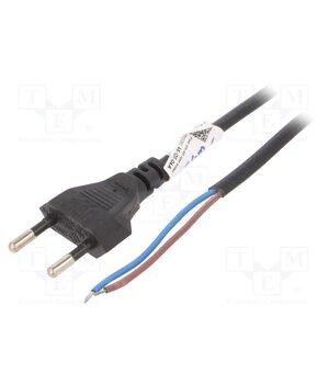 AK-OT-06A Cable; 2x0.5mm2; CEE 7/16 (C) plug,cables; PVC; 3m; black; 2.5A 8AiuABnxKj-zUYQmrNlIqDu7ztVlowt76gCMSq27CXw