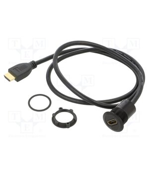 HDMI-03-BK Adapter cable; HDMI socket,HDMI plug; Body: black; Thread: M22 vpuSYceJGUmTaHRPTCLkgoNGpfryXOwaGgb7HQNyM78