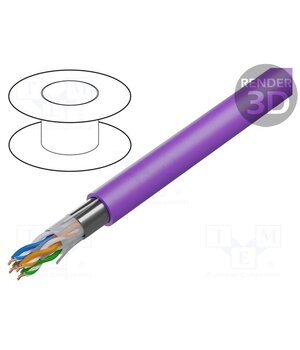 10GB24.07305 Wire; U/UTP; 4x2x23AWG; 6a; wire; Cu; Insulation: LSZH; violet; 305m MdKAcC2qVybln0K6CnEKKqJdTt874w31ByQQxLuOQbM