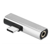 ADAPTERIS - PERĖJIMAS USB-C (Type C) <-> audio 3.5mm,  sidabrinis