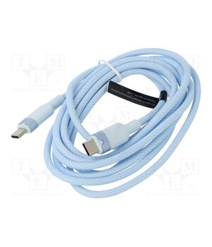 TRDSH Cable; USB 2.0; USB C plug,both sides; nickel plated; 2m; blue zD1QIfEs2qsufOp5r5LsZPlKW7JHx5WocrVSEnUxVok