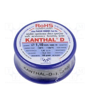 030201 100G Resistance wire; 1.42Ω/m; -100÷1300°C; 0.1kg; Øout: 1.1mm; FeCrAl eCEpADzFGPqN_K4WiRQZvmEhBPsCq4JpJ17X1vpd04I