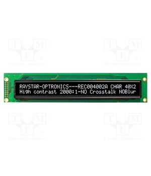 REC004002AWPP5N00100 Display: OLED; alphanumeric; 40x2; Dim: 182x38.5x9.3mm; white; 2x8 7JR1tYA-F4cU6PxqawG6wWMeJmCy8fXFwmWTB3Pof-Q