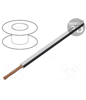 FLRY-B0.35-WH/BK/1 Wire; FLRY-B; 1x0.35mm2; stranded; Cu; PVC; white-black; 60V 6yjx122YVLiUWyVVeQ8Ys5WignFDa15OQJTIFcuNsHs