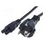 6052.0042 Cable; 3x0.75mm2; CEE 7/7 (E/F) plug,IEC C5 female; PVC; 2m; 2.5A JjdQI8RVHQlox5lkKAGLWMnZEyNp0UtrTKzkxSA87Tw