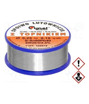 LC60-0.25/0.1 Tin; lead-based; Sn60Pb40; 0.25mm; 100g; reel; 190°C; 2.5% UYLhBFT6WE2fCCjvZdYWPuUrg5UXSfibF9Tzd9VgQt8