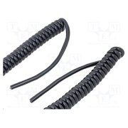 85643 Wire: coiled; H05BQ-F; 2x0.25mm2; unshielded; PUR; black; 500V; 1m XHYSS0xy9PmROpW6ZQI-zfLy2pvf46WOfvs3i7f1BqE