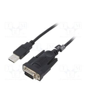 AU0048A USB to RS232 converter; D-Sub 9pin plug,USB A plug; 1.5m; black MPaFM5n_9uf2sFElUrLv2i68z9qh0CPEtD7xPdmQdxA