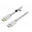 AABIJ Cable; HDMI plug,both sides; PVC; textile; HDMI 2.0; 5m; silver z3dm27Lxa4x4k_jvyJZkFjc5wX3dy70vE6lRhlumYPc