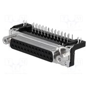 09663526613 Connector: D-Sub; PIN: 25; socket; female; on PCBs; angled 90°; THT t9nKsaZI2iUkORwfY7Y64vN1LrGHzdkFnt6IX2ejk7w