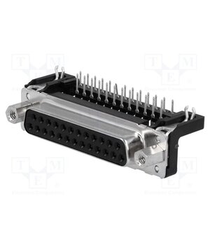 09663526613 Connector: D-Sub; PIN: 25; socket; female; on PCBs; angled 90°; THT t9nKsaZI2iUkORwfY7Y64vN1LrGHzdkFnt6IX2ejk7w
