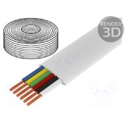 CM06W Wire: telecommunication cable; flat; stranded; white; 100m; 0÷60°C -F28V88PaD97F38irZmvHigd27J1eFwm2eB2MeYydzs