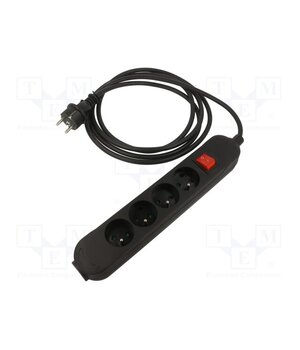 5907570043442 Extension lead; 3x1.5mm2; Sockets: 4; PVC; black; 5m; 16A; PRO lBO-jzhP3bgiJ40hy8jVYu6jGISzFeyPAWPgYPXFs58