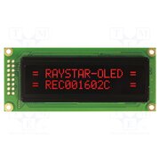 REC001602CRPP5N00100 Display: OLED; alphanumeric; 16x2; Dim: 85x36x10mm; red; PIN: 16 fYjAnC1ff7SsjRj-8N-3MFhzOMnHYLCFNC73owPI3f8