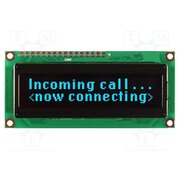 NHD-0216KZW-AB5 Display: OLED; alphanumeric; 16x2; Dim: 80x36x10mm; blue; PIN: 16 NqrVPA9myaL9EGntQ9vwHx0Wcj06sRfV8UBdmf_WqCM