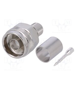 J01020A0127 Connector: N; plug; male; straight; 50Ω; crimped; for cable; PTFE rQwiLCVTzwFGEuC4H3oL-E_KgjUh6HADCpo4djFWvX4