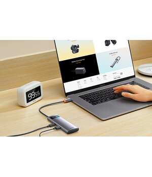 Datoru tīkla komutators — Baseus 4-in-1 sadalītājs ar USB-C uz 3xUSB-A savienojumiem, „Metal Gleam“ sērija, WKWG070013 AKOM201+2.jpg