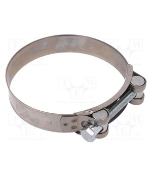 S2104 T-bolt clamp; W: 24mm; Clamping: 104÷112mm; chrome steel AISI 430 x8PJTC3nlNl0bjW9lLpUm0SmPuKEijHMN0wo8yhy2yA