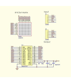 Dot Matrix modulis 4-in-1 displejs Arduino, zils, MAX7219

 ABMAX7219_4M+2.jpg